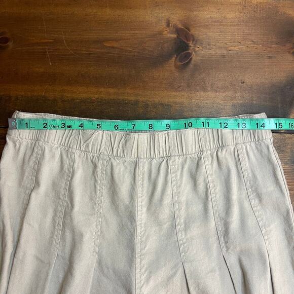 INC International Concepts Beige Linen Wide Leg Pull On Pants Pleated Women's 8 - Picture 8 of 11